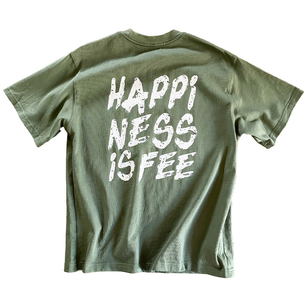 The Samvia Happiness Is Fee font Oversize Tee - Green